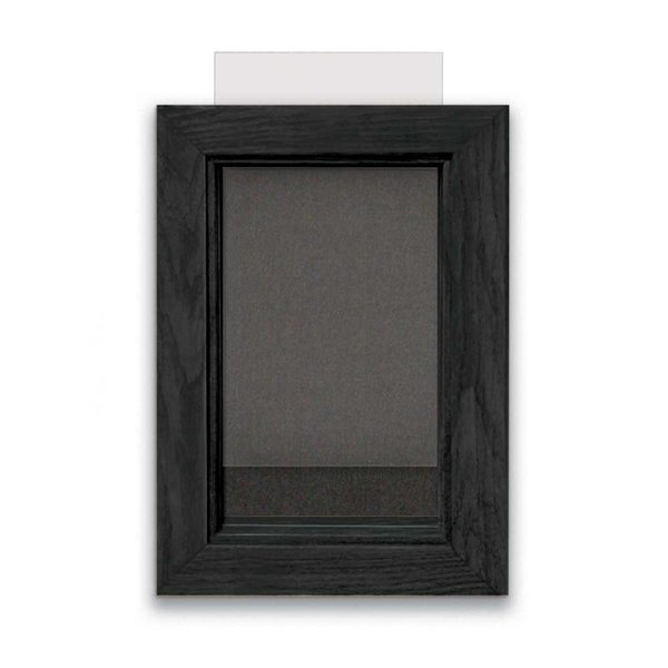 United Visual Products Indoor Enclosed Combo Board, 72"x36", Blk Frame/Wht Porc & Medium Grey UVCB7236B-WHTPORC-MEDGRY